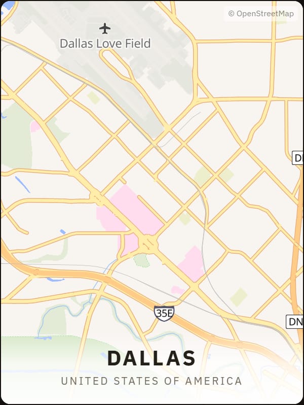 Dallas, United States of America street map poster