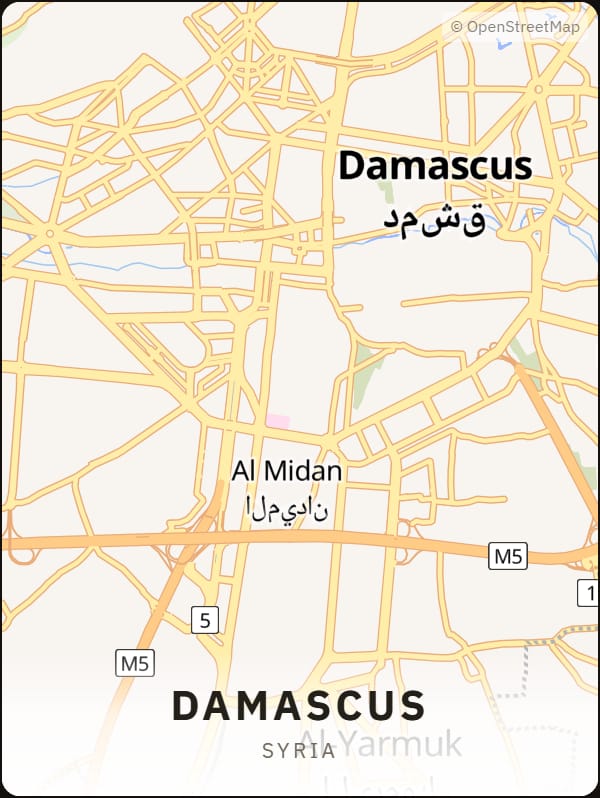 Damascus, Syria street map poster