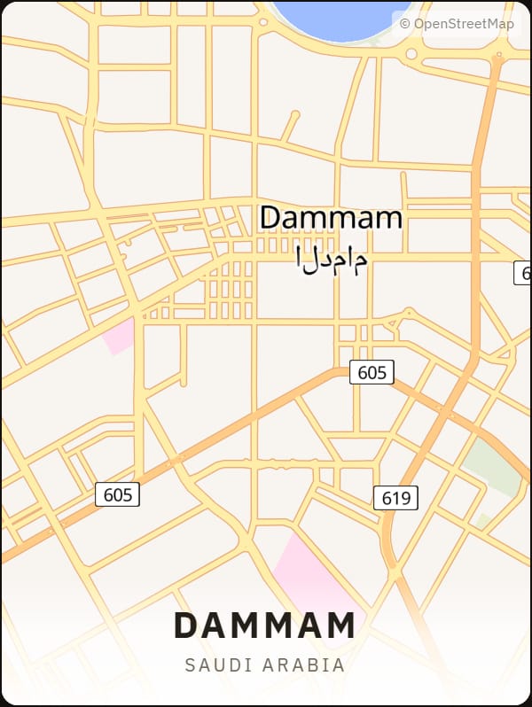 Dammam, Saudi Arabia street map poster