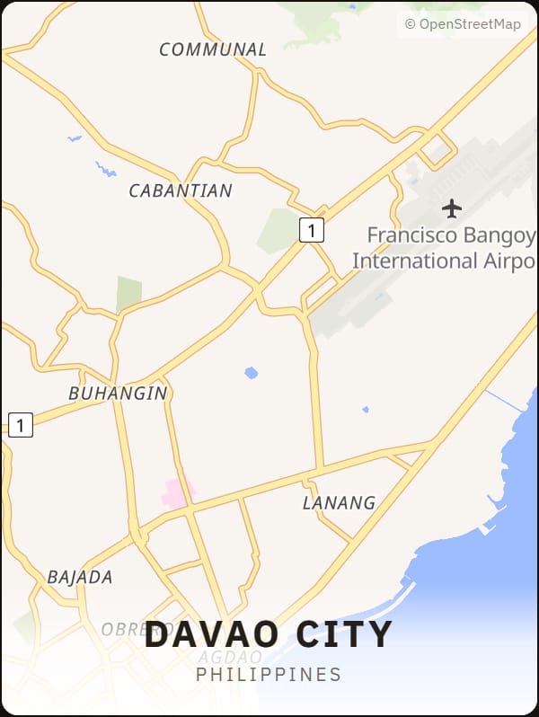 Davao City, Philippines street map poster