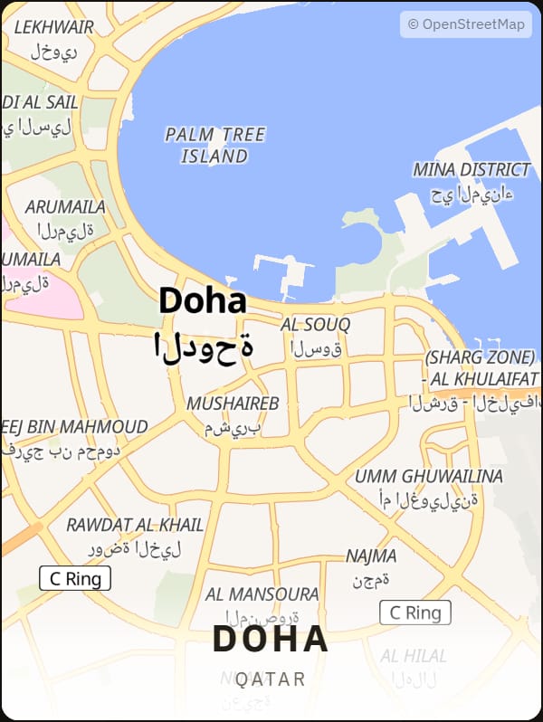 Doha, Qatar street map poster