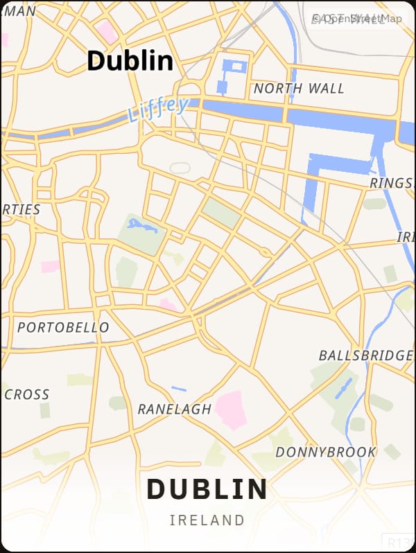 Dublin, Ireland street map poster