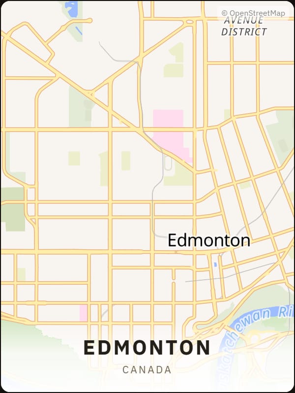 Edmonton, Canada street map poster
