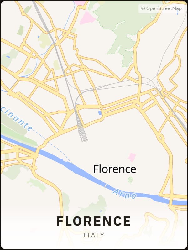Florence, Italy street map poster