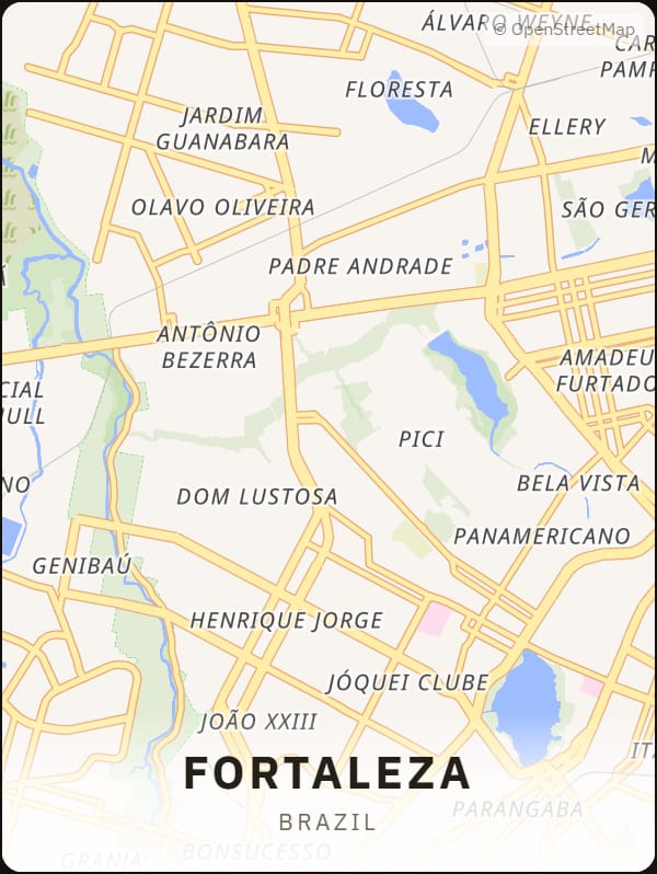 Fortaleza, Brazil street map poster