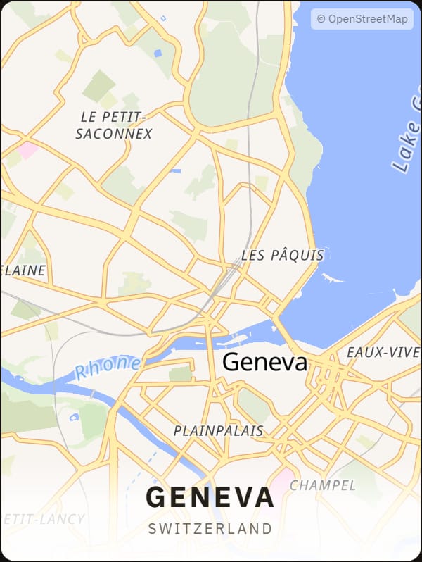 Geneva, Switzerland street map poster