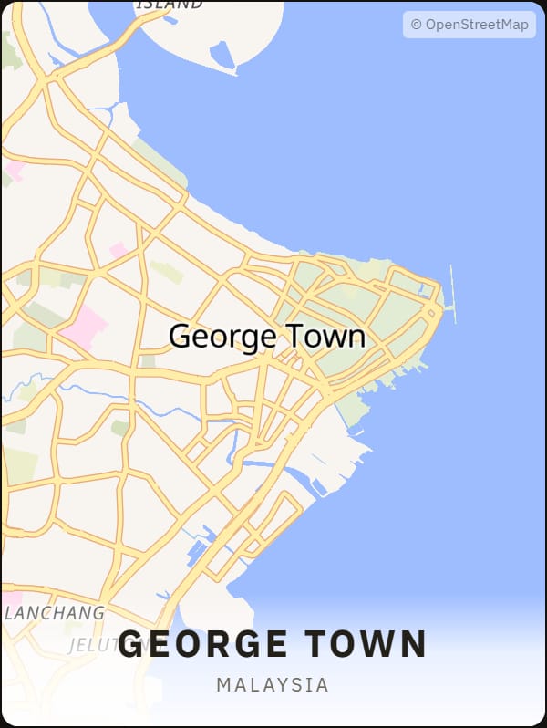 George Town, Malaysia street map poster