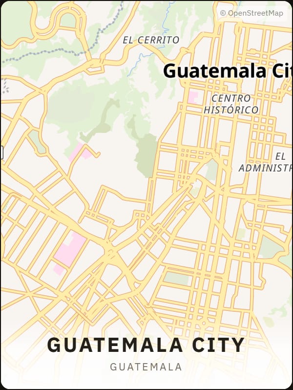 Guatemala City, Guatemala street map poster