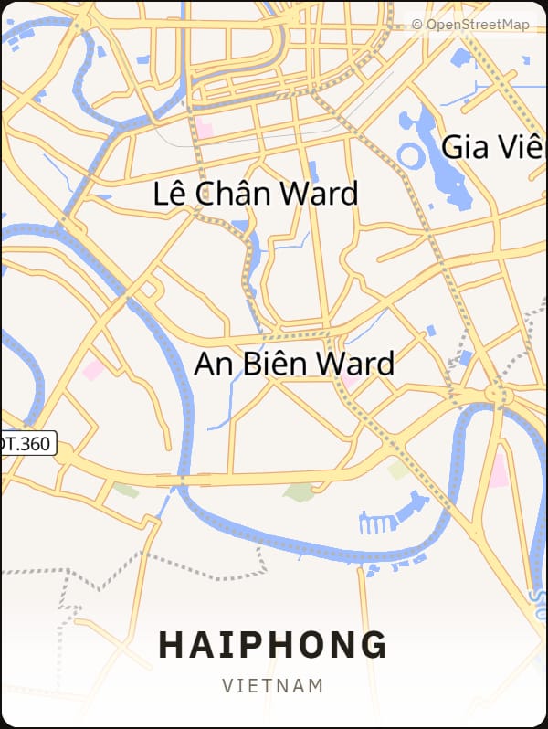 Haiphong, Vietnam street map poster