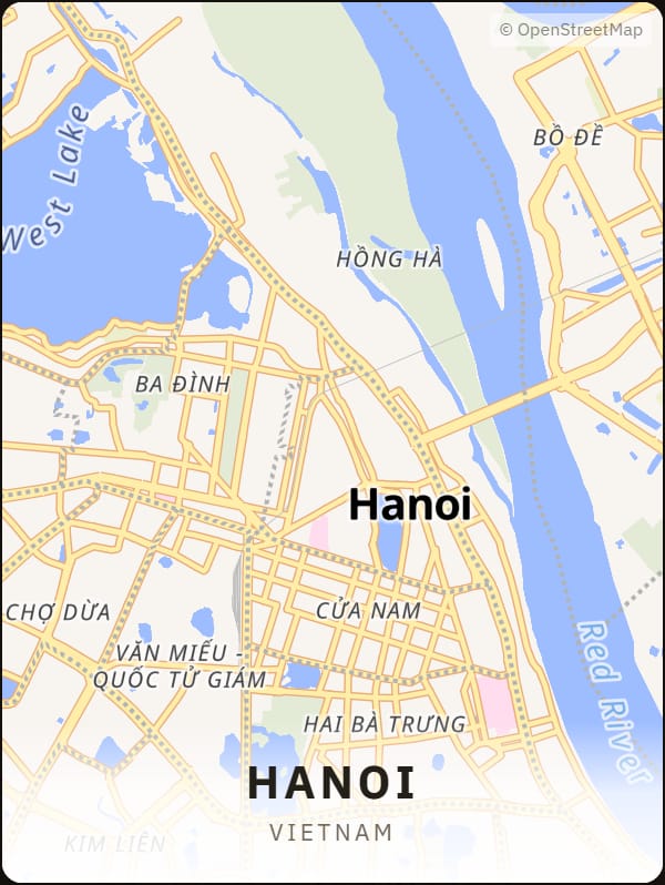 Hanoi, Vietnam street map poster