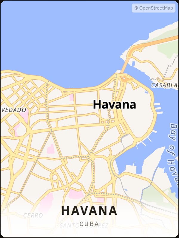 Havana, Cuba street map poster
