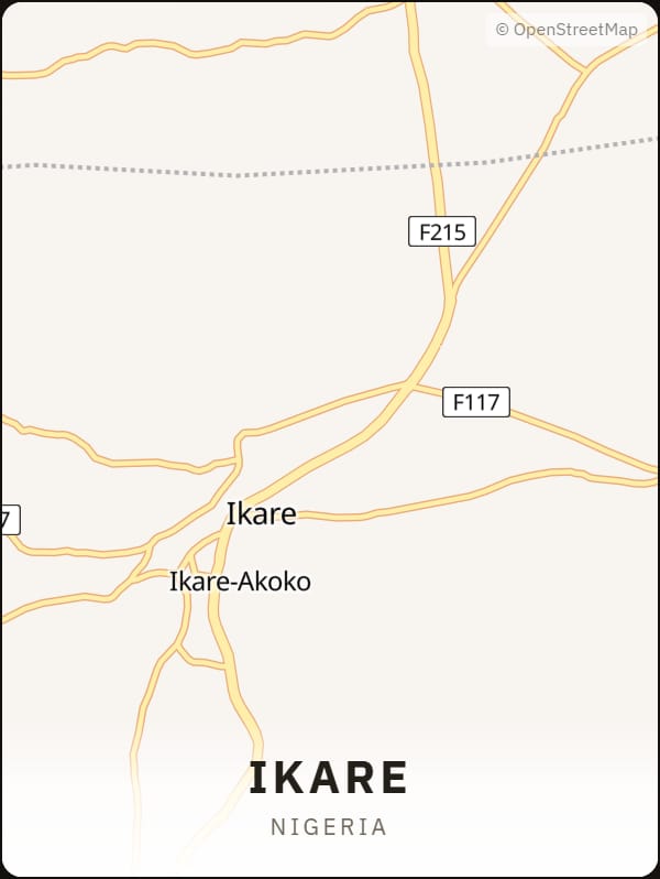 Ikare, Nigeria street map poster