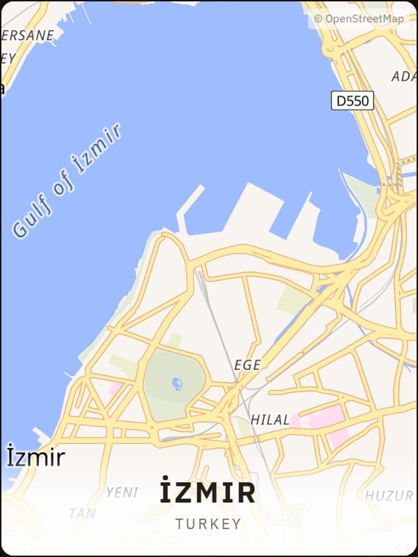 İzmir, Turkey street map poster