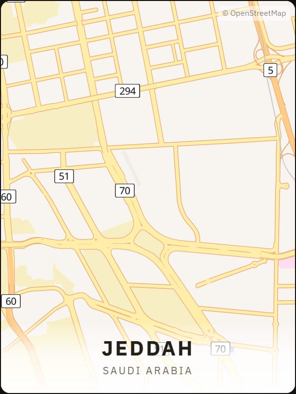 Jeddah, Saudi Arabia street map poster