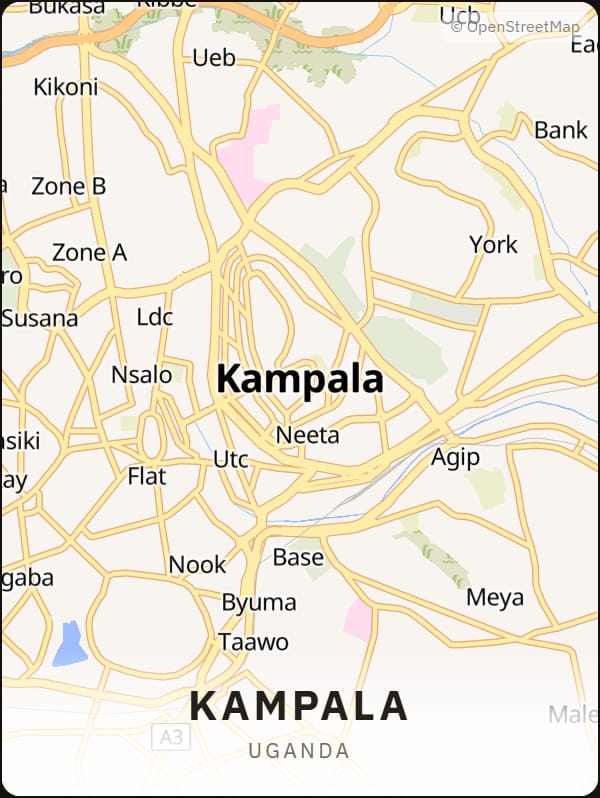 Kampala, Uganda street map poster