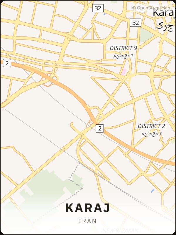 Karaj, Iran street map poster