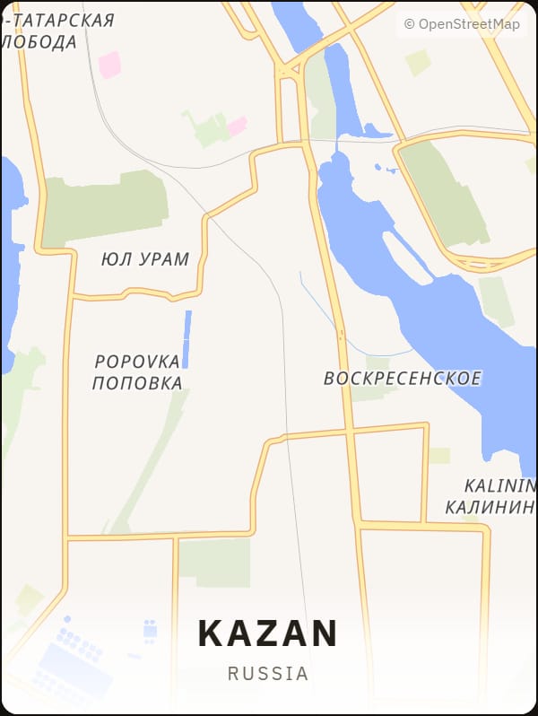 Kazan, Russia street map poster