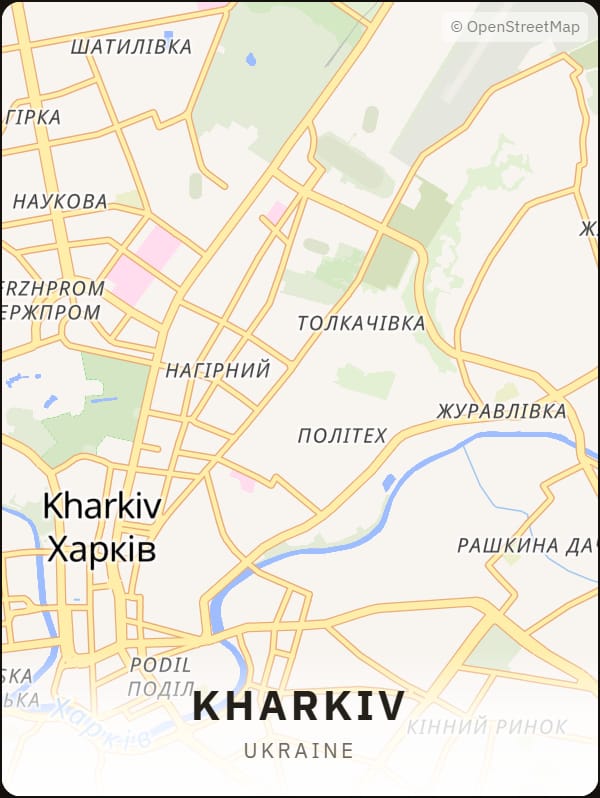 Kharkiv, Ukraine street map poster