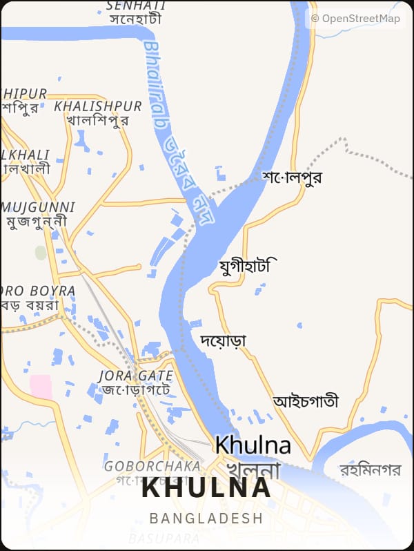 Khulna, Bangladesh street map poster