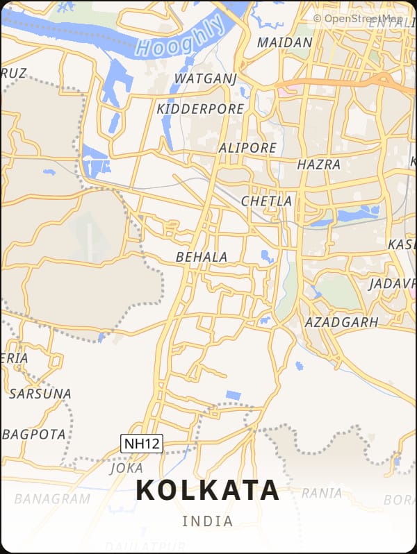 Kolkata, India street map poster