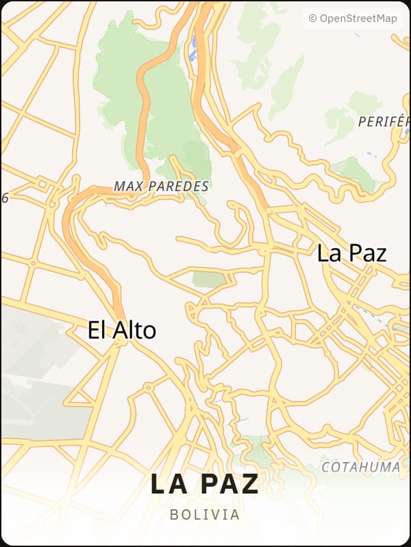 La Paz, Bolivia street map poster