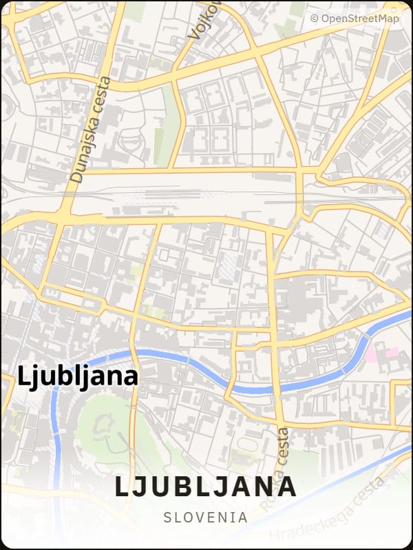 Ljubljana, Slovenia street map poster