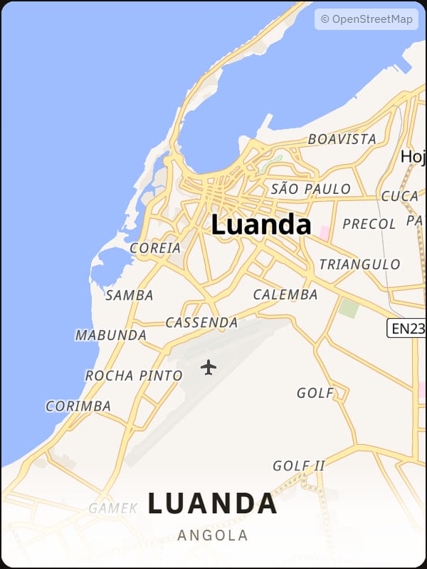 Luanda, Angola street map poster