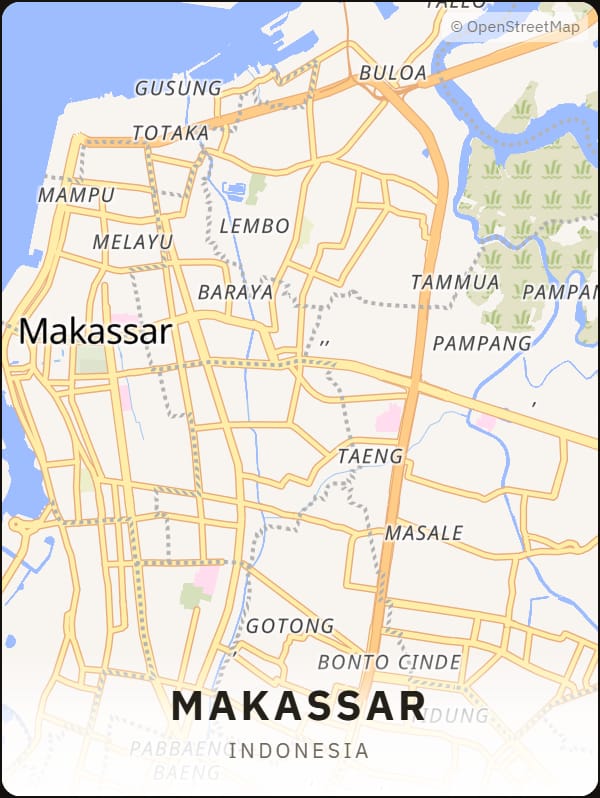 Makassar, Indonesia street map poster