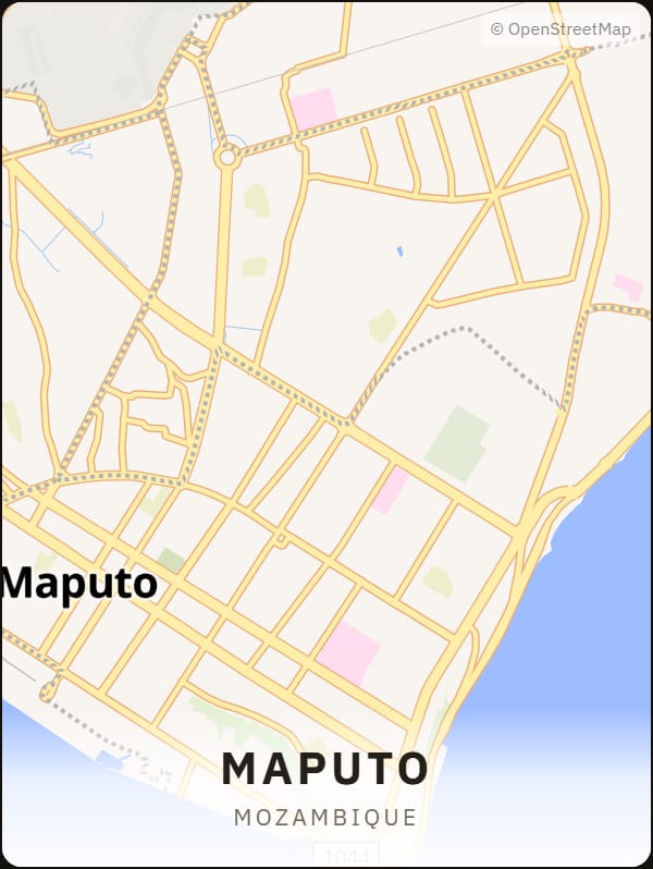 Maputo, Mozambique street map poster