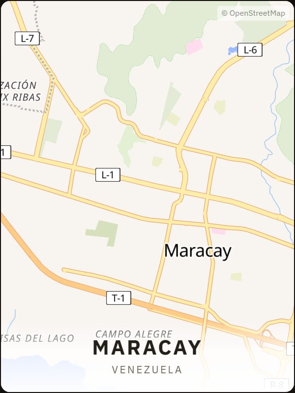 Maracay, Venezuela street map poster