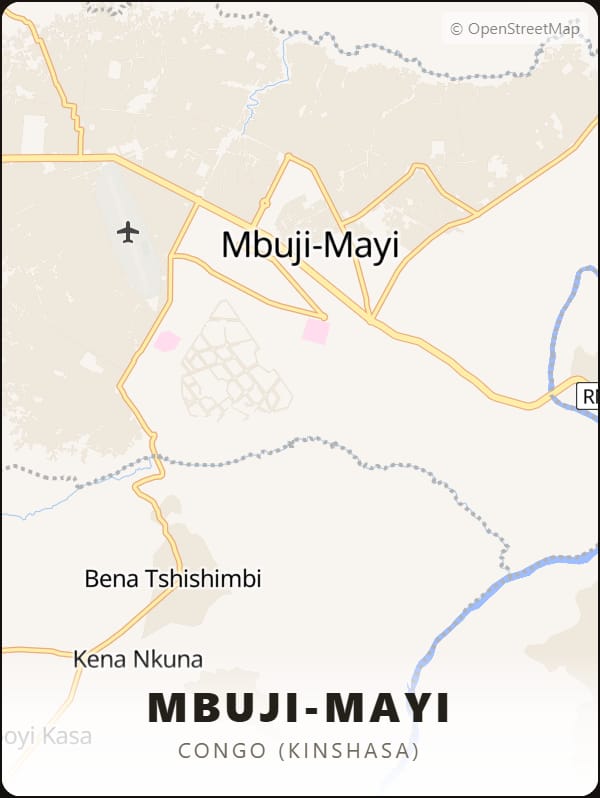 Mbuji-Mayi, Congo (Kinshasa) street map poster