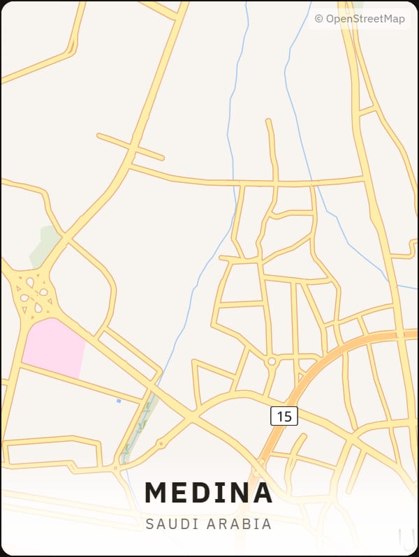 Medina, Saudi Arabia street map poster