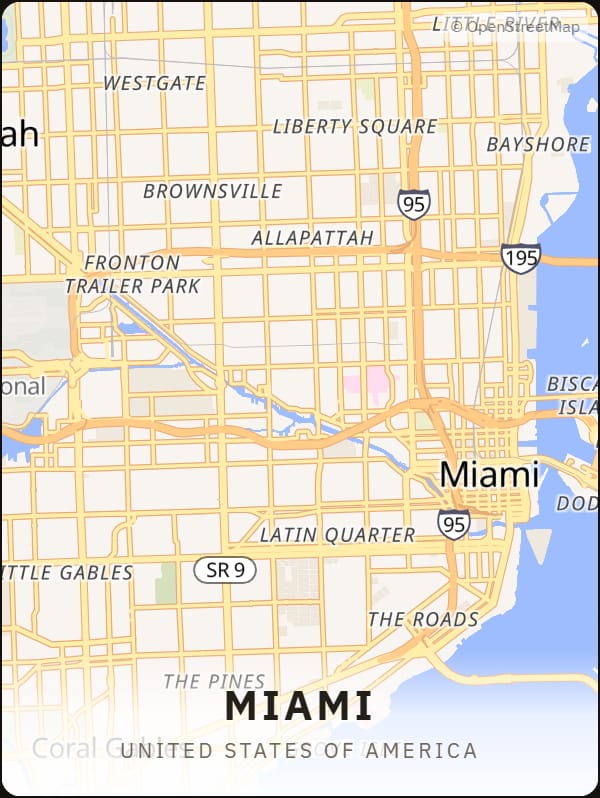 Miami, United States of America street map poster