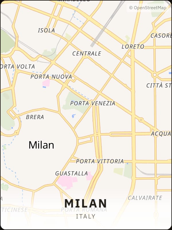 Milan, Italy street map poster