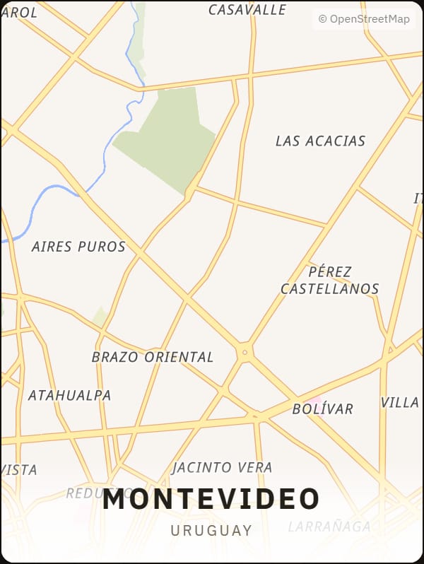 Montevideo, Uruguay street map poster