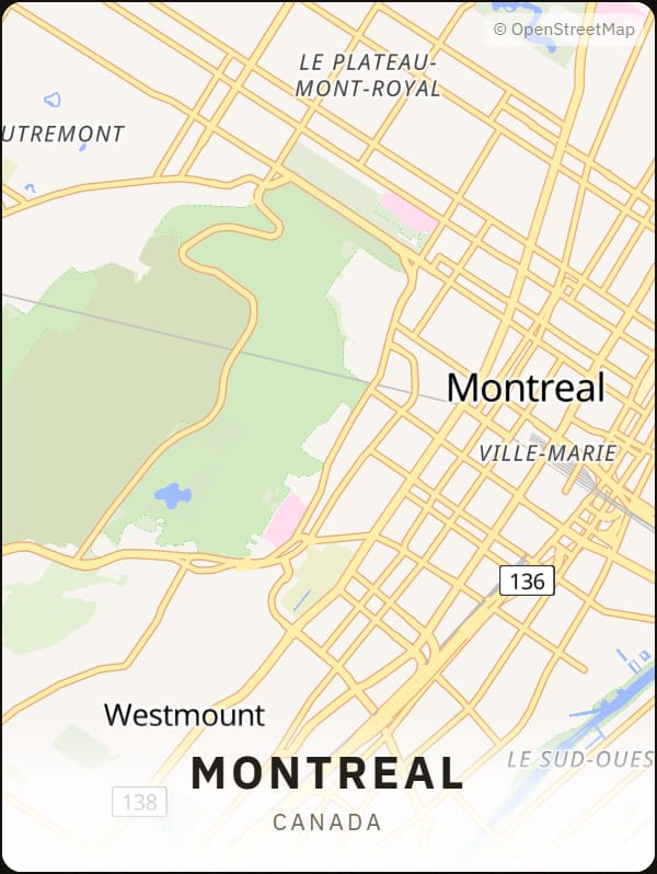 Montreal, Canada street map poster