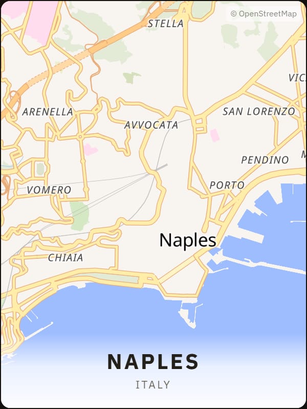 Naples, Italy street map poster