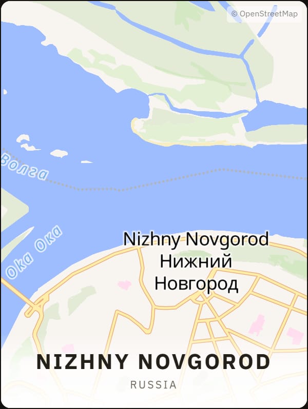 Nizhny Novgorod, Russia street map poster