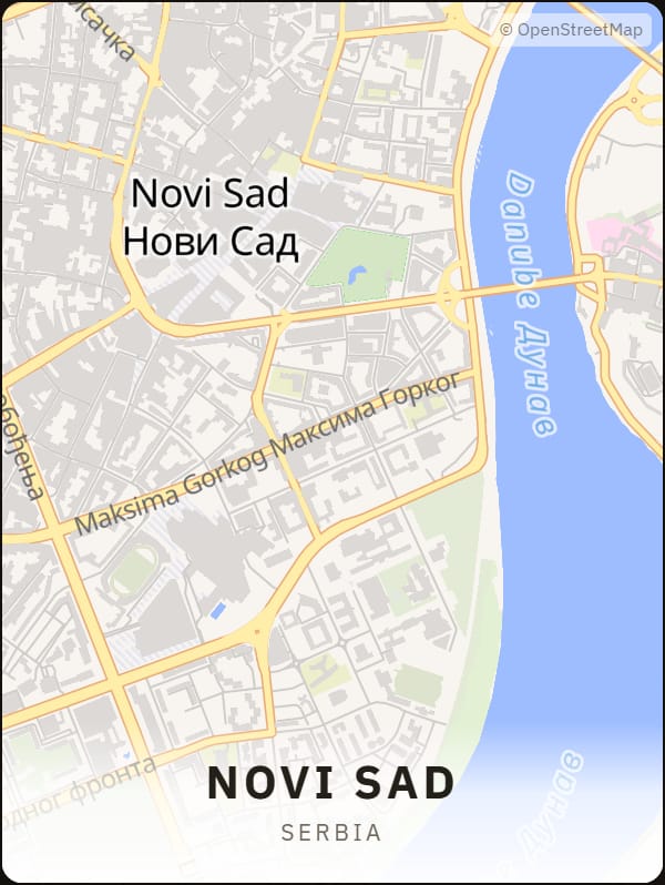 Novi Sad, Serbia street map poster