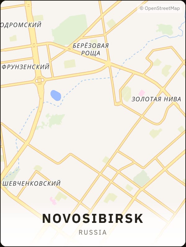 Novosibirsk, Russia street map poster
