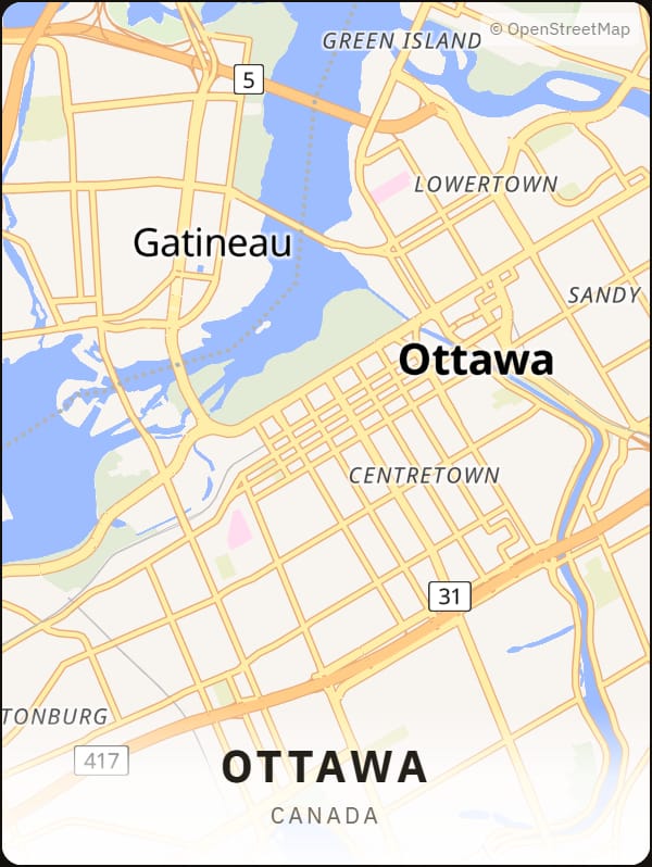 Ottawa, Canada street map poster