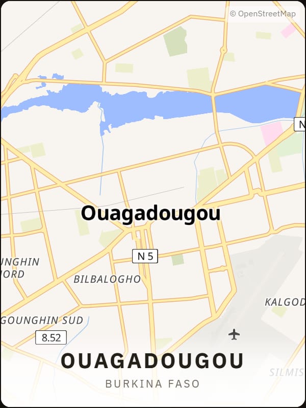 Ouagadougou, Burkina Faso street map poster