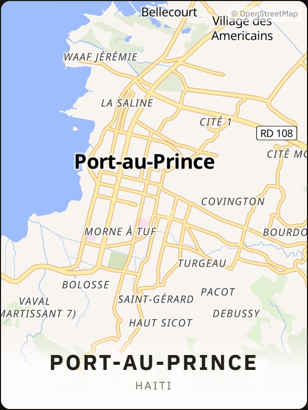 Port-au-Prince, Haiti street map poster