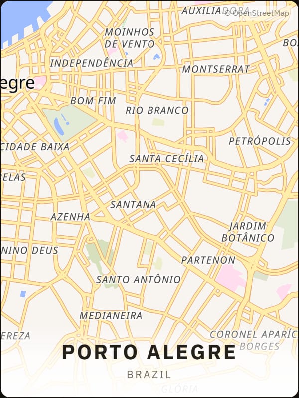 Porto Alegre, Brazil street map poster