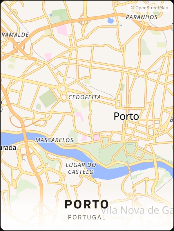 Porto, Portugal street map poster