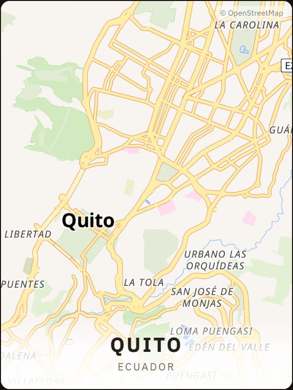 Quito, Ecuador street map poster
