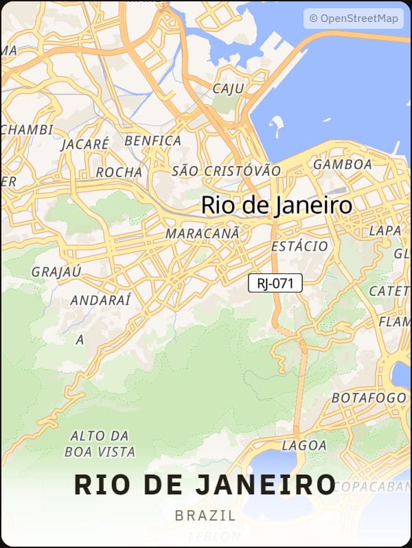 Rio de Janeiro, Brazil street map poster