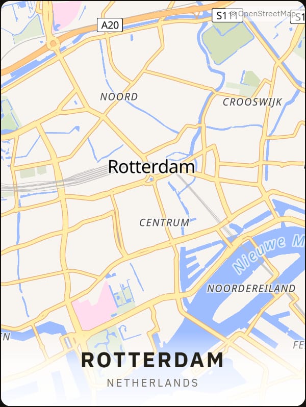 Rotterdam, Netherlands street map poster