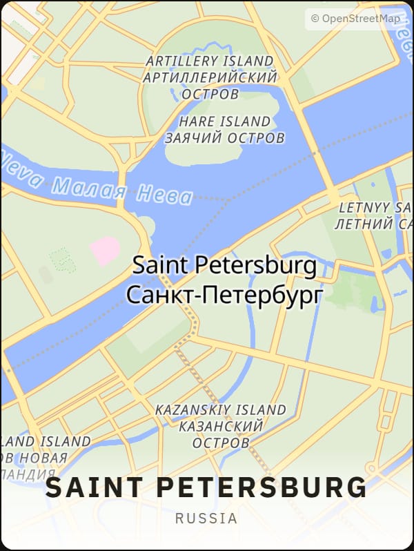 Saint Petersburg, Russia street map poster