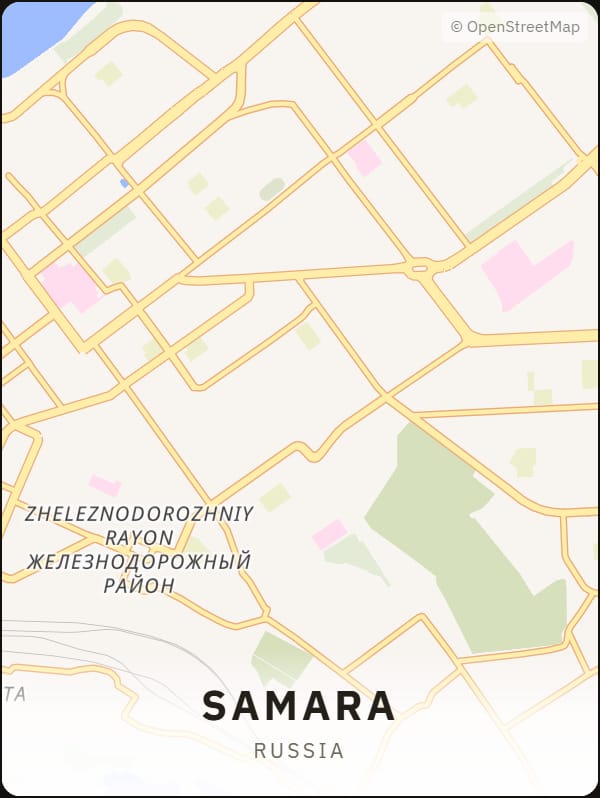 Samara, Russia street map poster